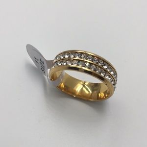 8MM 18K Gold filled over stainless steel sapphires